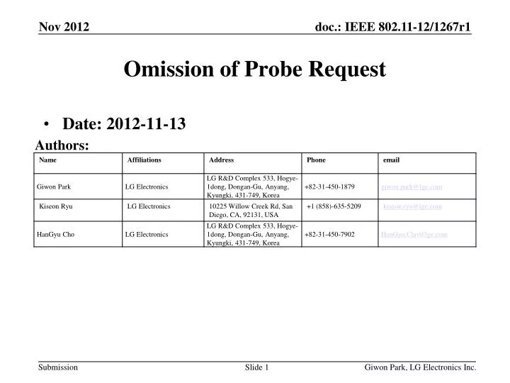 omission of probe request