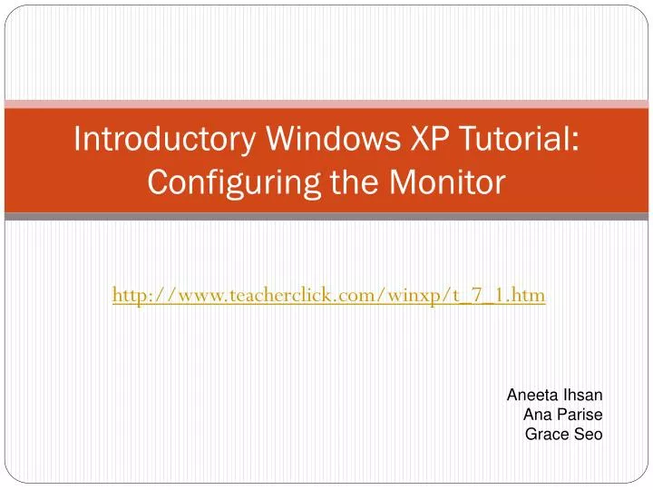 introductory windows xp tutorial configuring the monitor