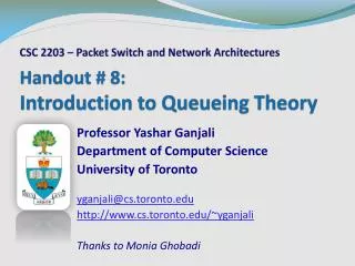 Handout # 8: Introduction to Queueing Theory