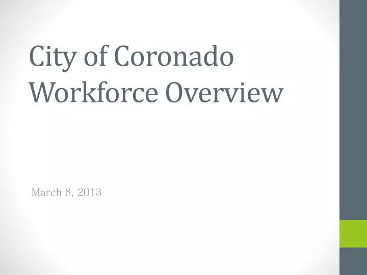city of coronado workforce overview