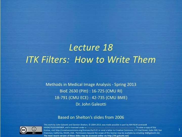 lecture 18 itk filters how to write them