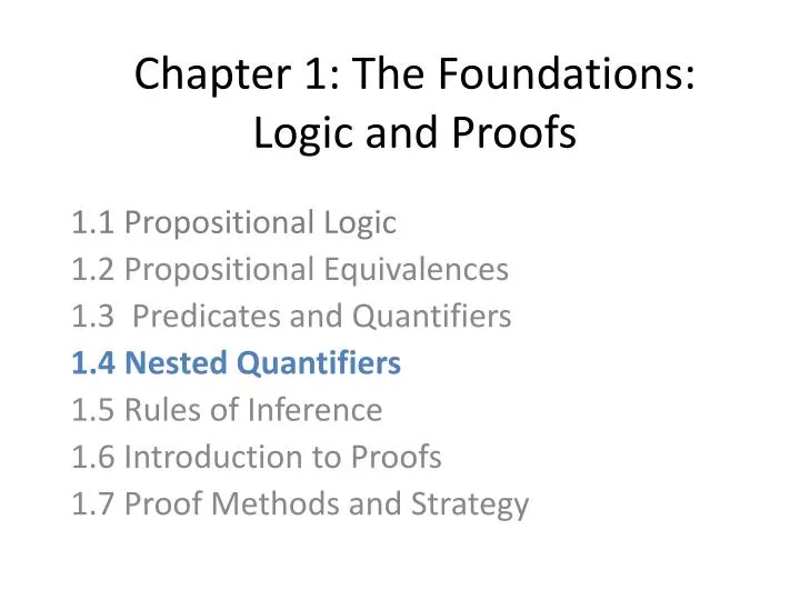 chapter 1 the foundations logic and proofs