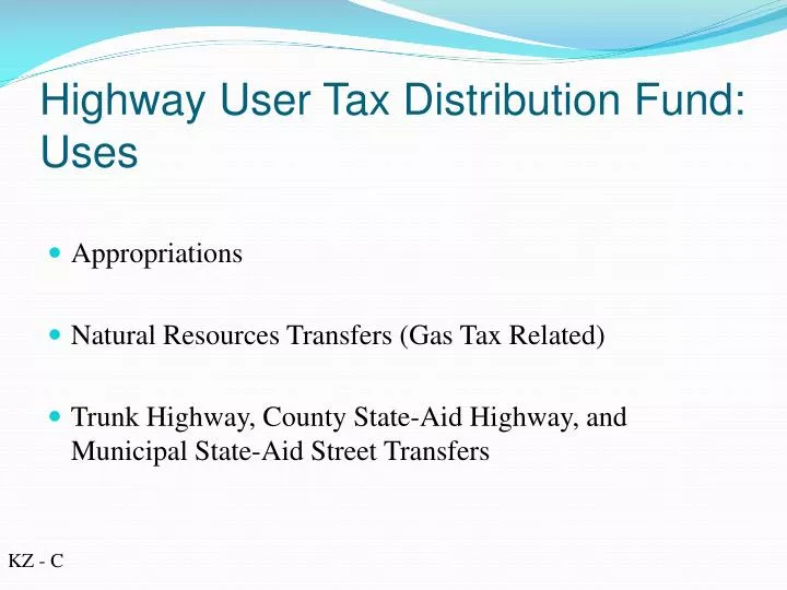 highway user tax distribution fund uses
