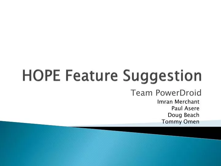 hope feature suggestion