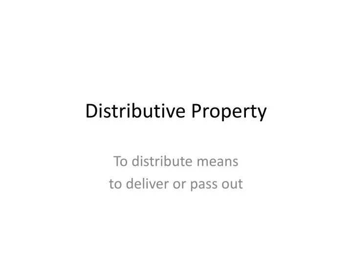 distributive property