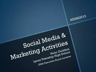 Social Media &amp; Marketing Activities