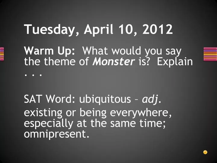 tuesday april 10 2012