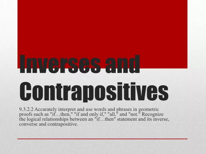 inverses and contrapositives