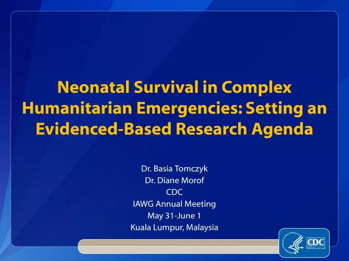neonatal survival in complex humanitarian emergencies setting an evidenced based research agenda