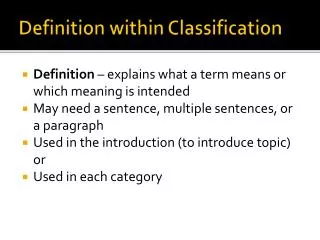 definition within classification