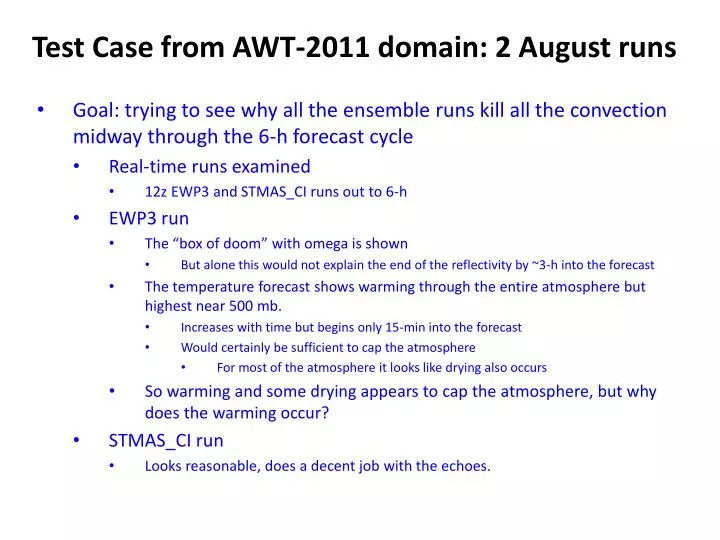 test case from awt 2011 domain 2 a ugust runs