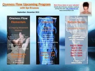 Oneness Flow Activities