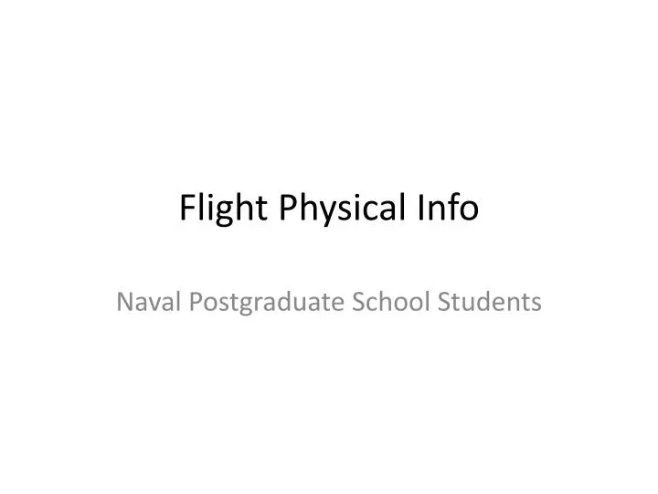flight physical info