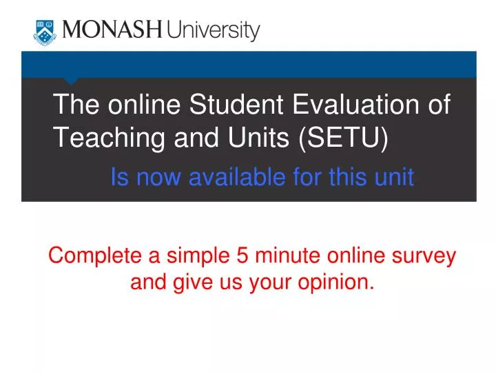 the online student evaluation of teaching and units setu