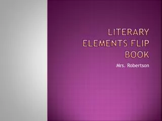 Literary Elements Flip Book