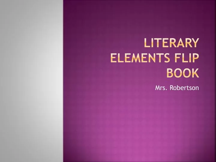 literary elements flip book