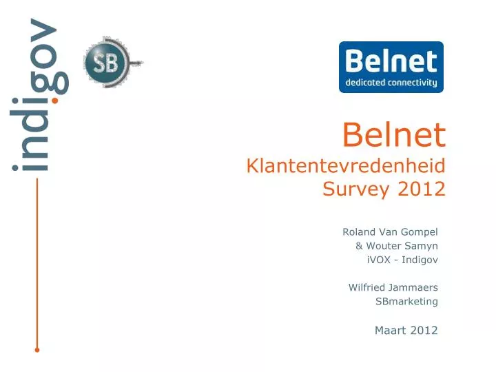 belnet klantentevredenheid survey 2012
