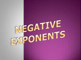 negative exponents
