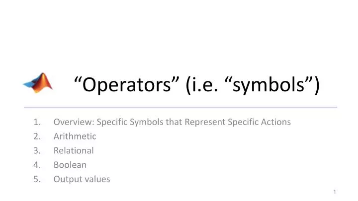 operators i e symbols
