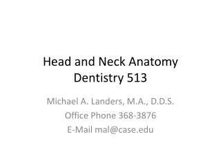 Head and Neck Anatomy Dentistry 513
