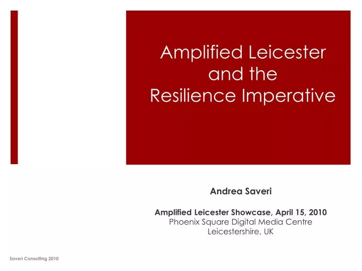 amplified leicester and the resilience imperative