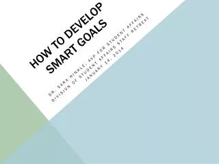 How to develop smart goals