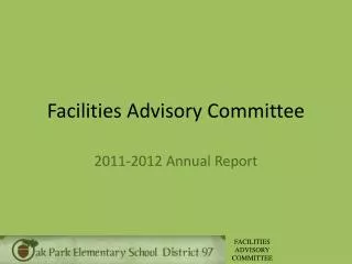 Facilities Advisory Committee