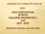 Programa de Integración Escolar 2014 - slide 1