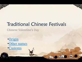 Traditional Chinese Festivals