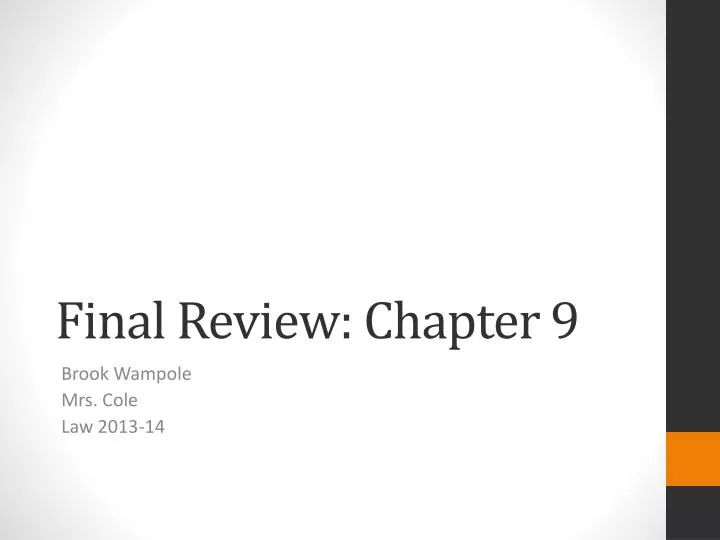final review chapter 9