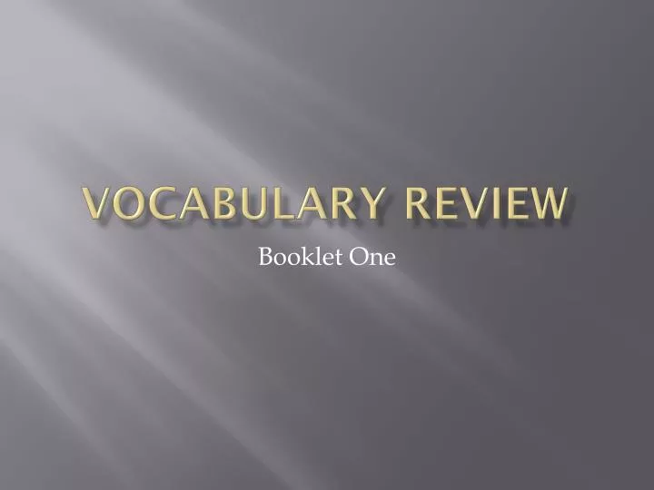 vocabulary review