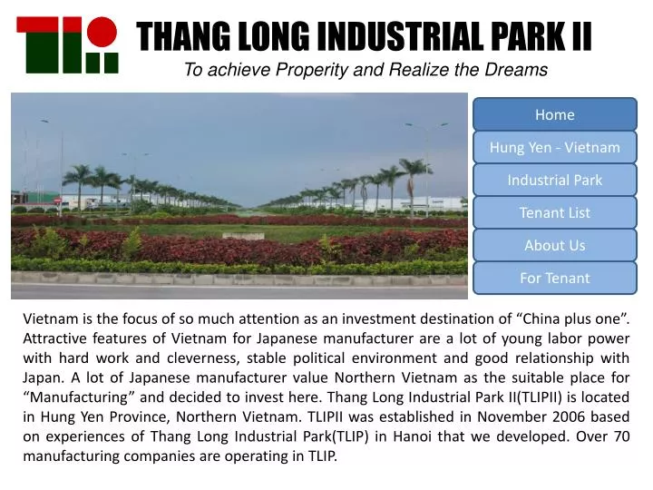 thang long industrial park ii to achieve properity and realize the dreams
