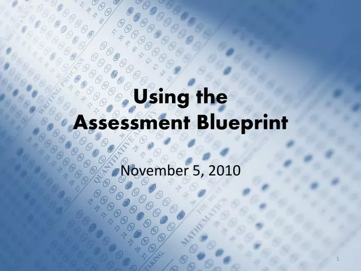 using the assessment blueprint