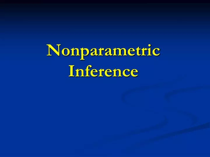 nonparametric inference