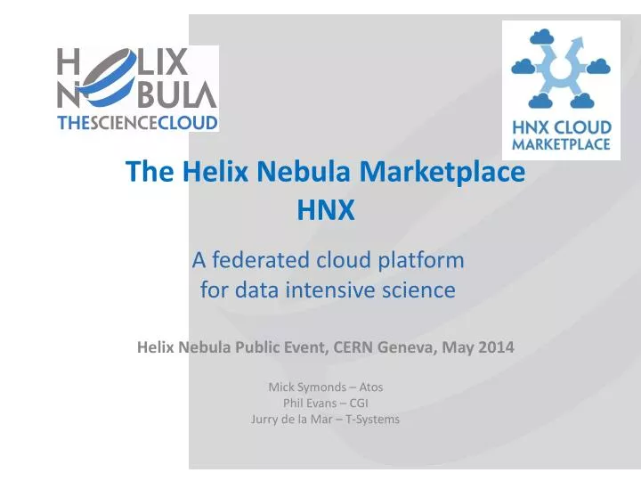 the helix nebula marketplace hnx