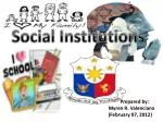 Social Institutions - slide 1
