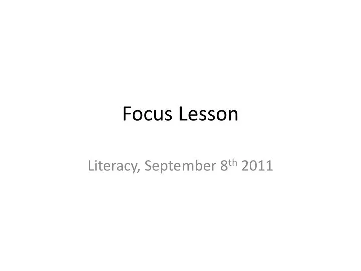 focus lesson