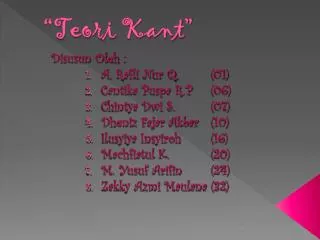 teori kant