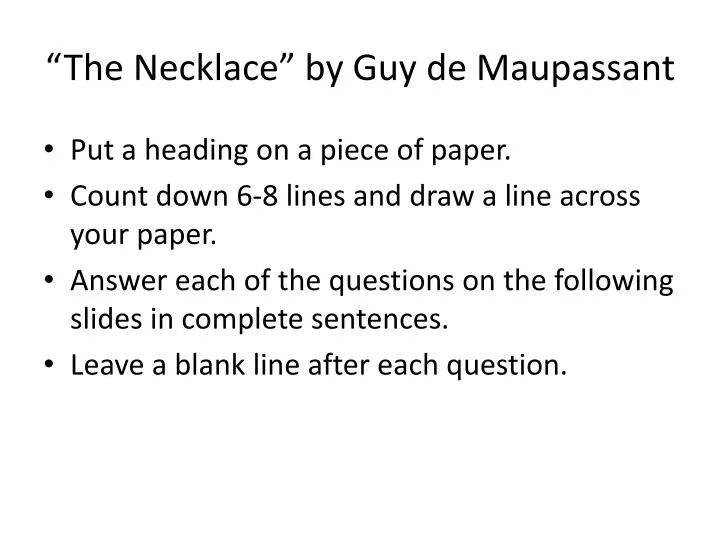 the necklace by guy de maupassant