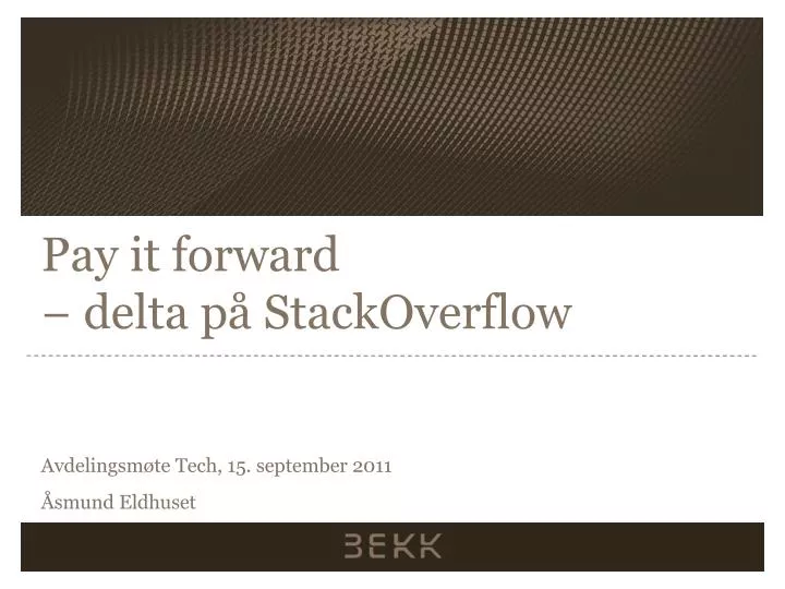 pay it forward delta p stackoverflow