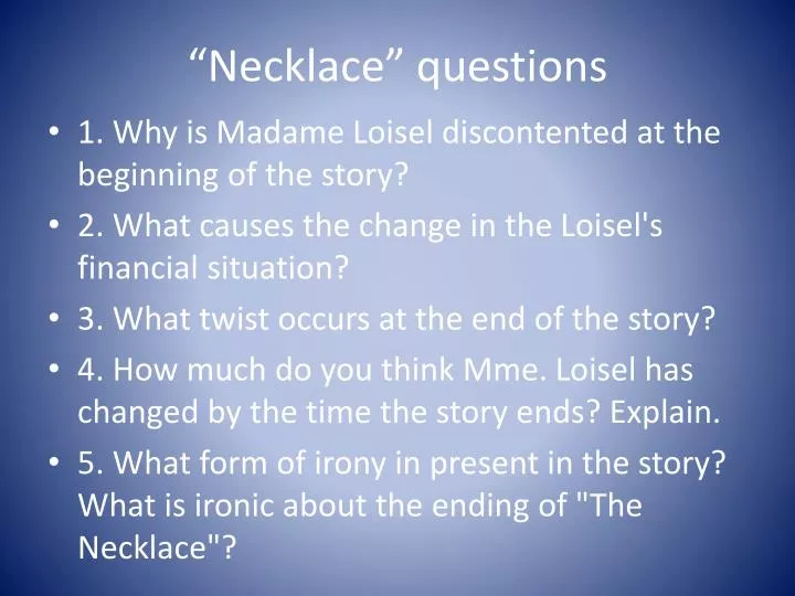 necklace questions