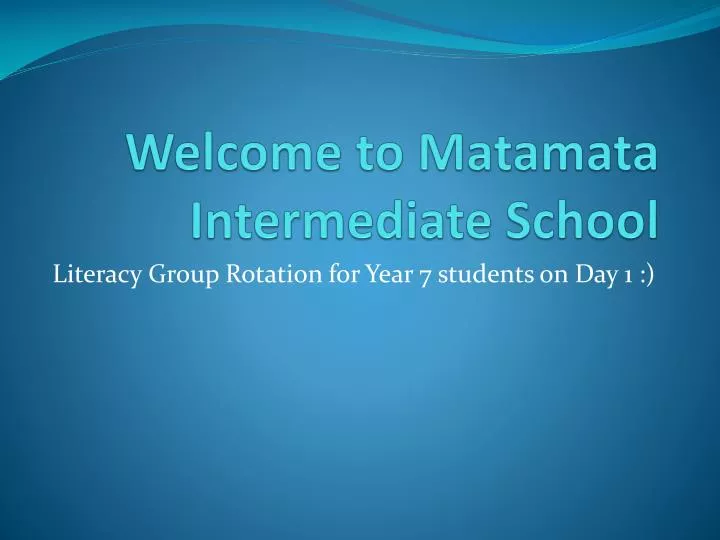 welcome to matamata intermediate school