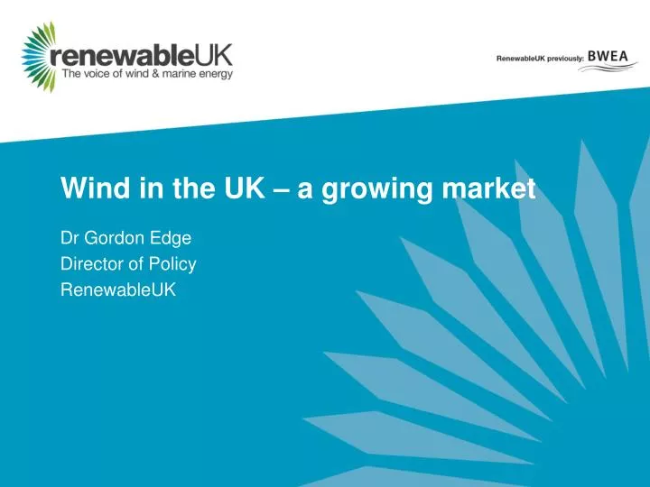 wind in the uk a growing market