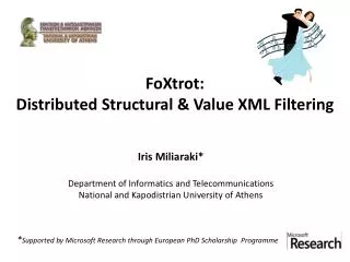 FoXtrot : Distributed Structural &amp; Value XML Filtering