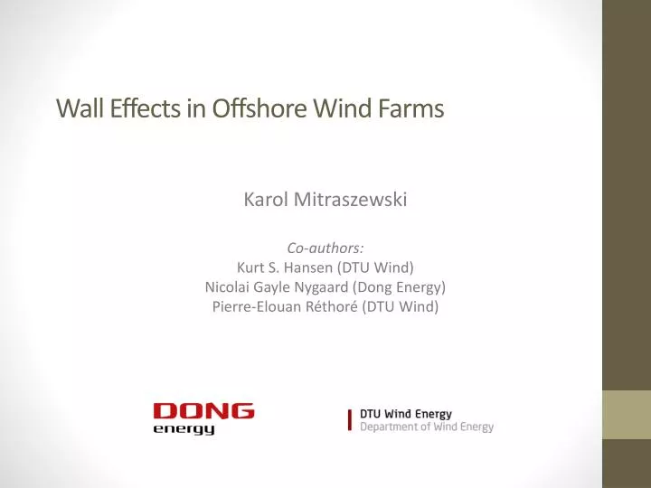 wall effects in offshore wind farms