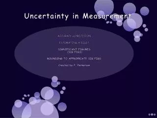 Uncertainty in Measurement