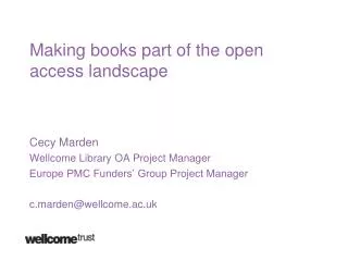 Making books part of the open access landscape