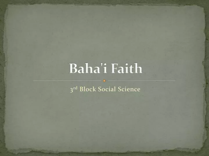 baha i faith