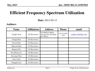 Efficient Frequency Spectrum Utilization