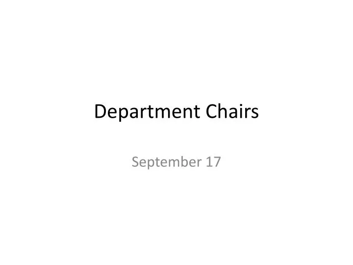 department chairs